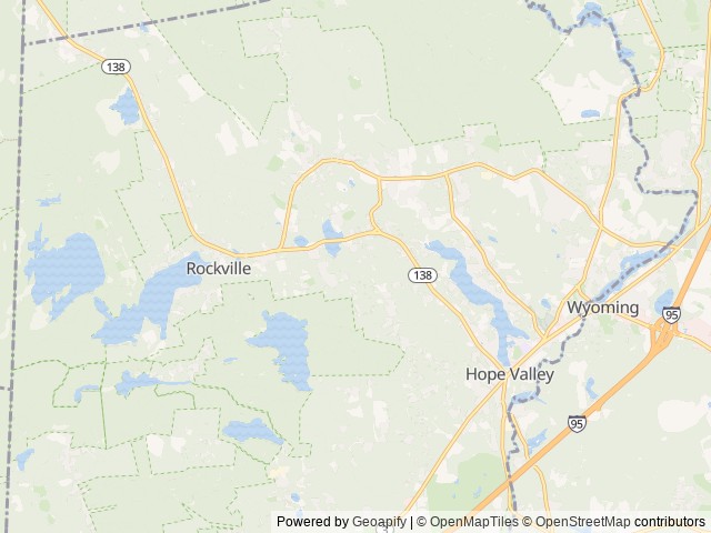 Map of Greenwood Hill Campground location at Hope Valley, RI, United States