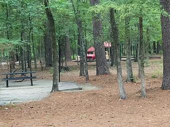 Campsite and playground in Malden Lake Campground.