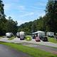 Trailers and RVs set-up in their sites at Salthouse Branch Campground