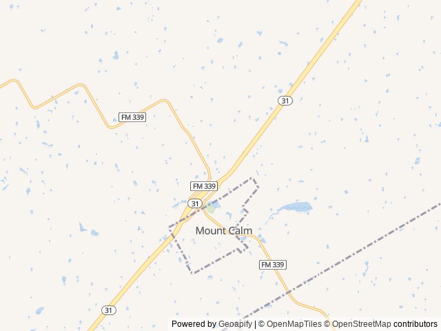 Map of BATL Ranch RV Resort location at Mount Calm, TX, United States