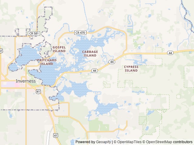 Map of The Cove Pub Campground location at Inverness, FL, United States