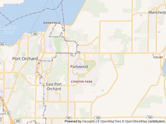 Map for 2017 Thor Motor Coach Windsport 35M near Port Orchard, WA