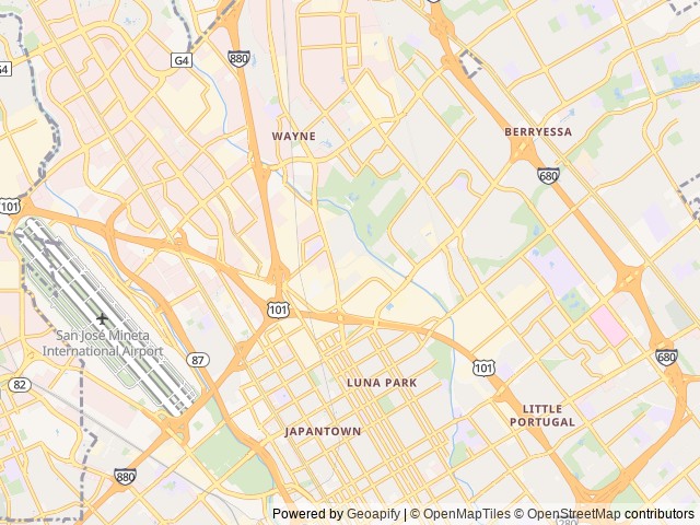 Map of Garden City RV Park location at San Jose, CA, United States