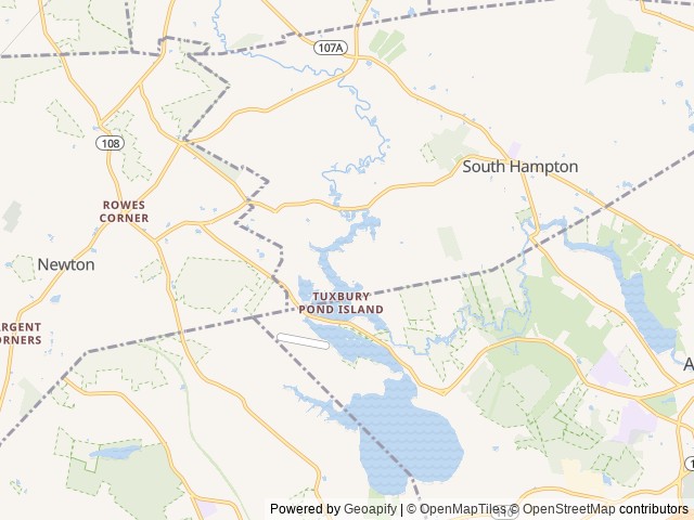 Map of Tuxbury Pond RV Resort location at East Kingston, NH, United States
