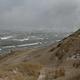 Winter Waves at Central Beach under a Gray Sky. Campsites are closed in winter.