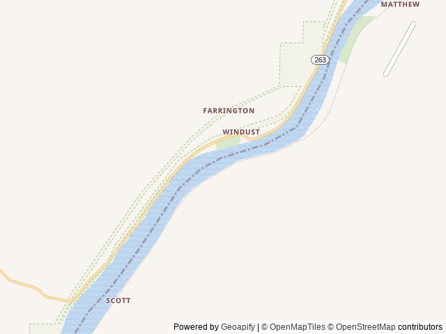 Map of Windust Park location at Pasco, WA, United States
