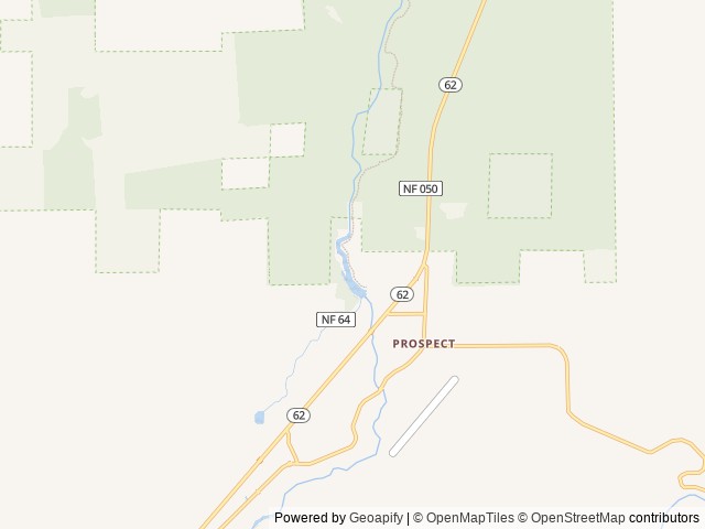 Map of Crater Lake RV Park location at Prospect, OR, United States