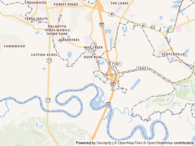 Map of Country Oaks Campground & RV Park location at Kingsland, GA, United States