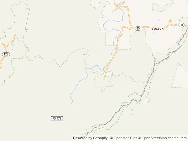 Map of Black Mountain Campground location at Burnsville, NC, United States