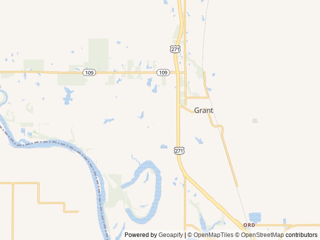 Map of Lucky 7 RV Park location at Grant, OK, United States