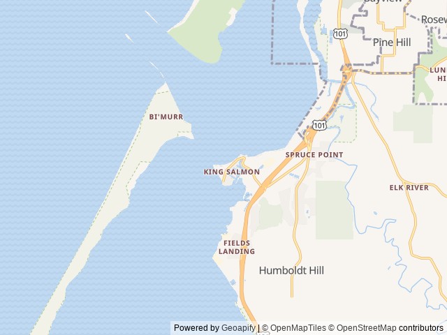 Map of Johnny’s At The Beach location at Eureka, CA, United States