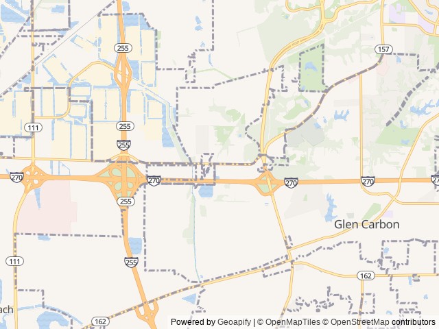 Map for 2014 Tiffin Phaeton 40QKH Bunkhouse near Edwardsville, MO
