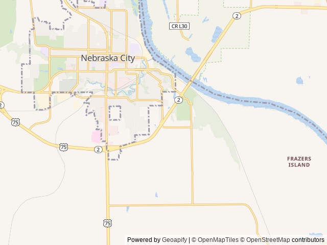Map of Victorian Acres RV Park, Victorian Acres, Nebraska location at Nebraska City, NE, United States
