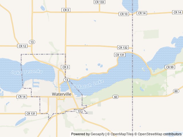 Map of Kamp Dels location at Waterville, MN, United States