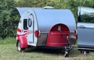 Tag Teardrop that can be towed with a bicycle