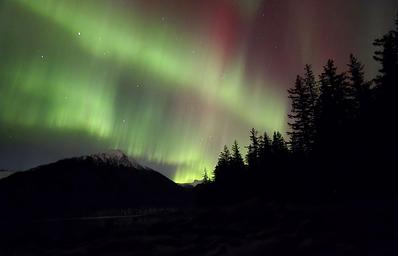 Aurora borealis from cabin.