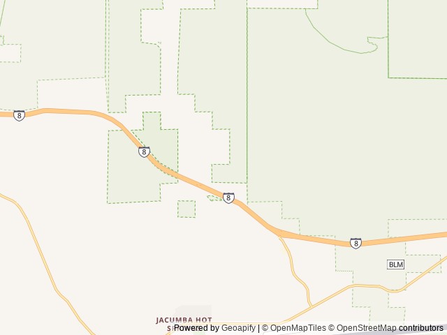 Map of DeAnza Springs Resort location at Jacumba Hot Springs, CA, United States