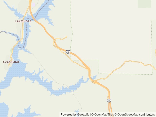 Map of Trailin RV Park and Campground location at Lakehead, CA, United States