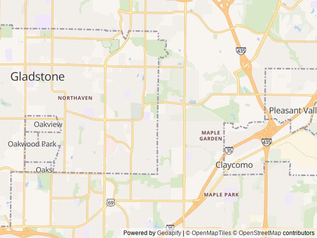 Map for Kristen’s Vacation Home on Wheels near Kansas City, MO