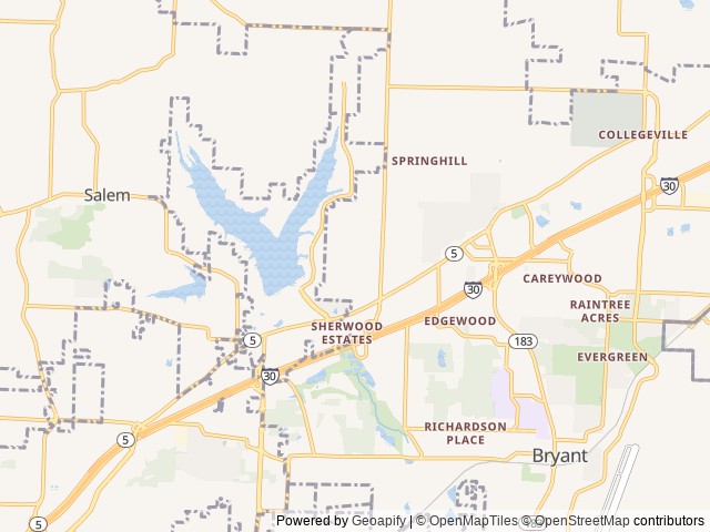 Map for 2022 Gulf Stream RV Ameri-Lite Ultra Lite 268BH near Bryant, AR