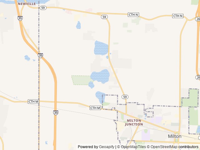 Map of Blackhawk Camping Resort location at Milton, WI, United States