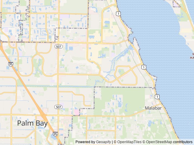 Map of Pine Lake Campground & RV Park location at Palm Bay, FL, United States