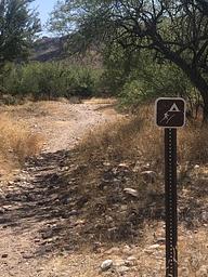 Trail with Tent/Hiking signs