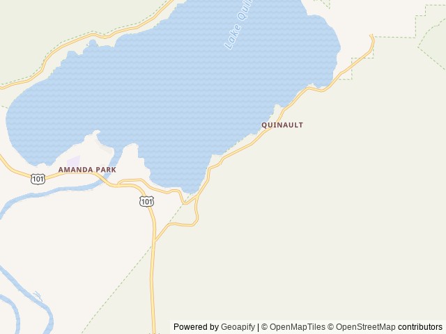 Map of Willaby Campground location at Quinault, WA, United States