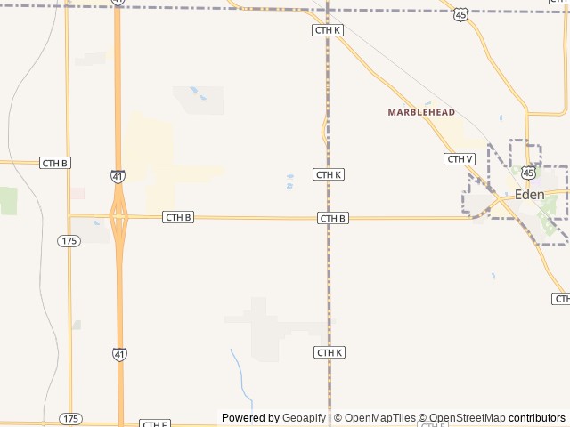 Map of Breezy Hill Campground Fond Du Lac/Eden location at Fond Du Lac, WI, United States