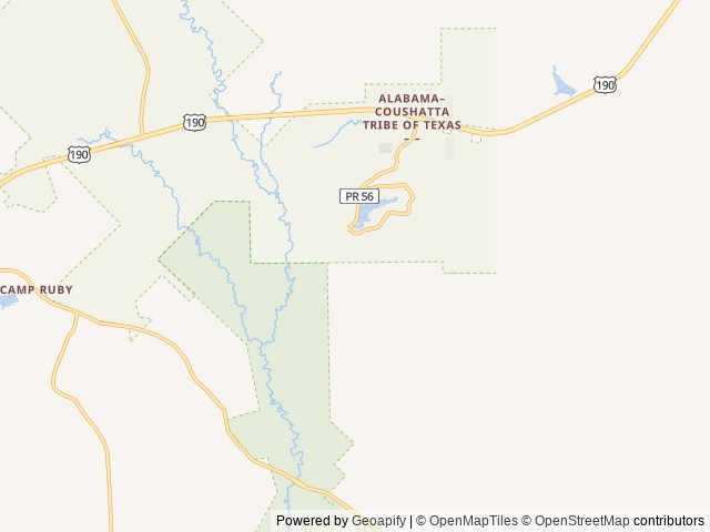 Map of Alabama Coushatta Lake Tombigbee Campgrounds location at Warren, TX, United States