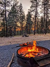 Campfire at Bell Bay Campground