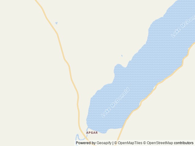Map of Fish Creek Campground location at West Glacier, MT, United States