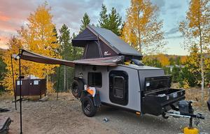 Off-Grid Teardrop Trailer Camper with Rooftop Tent