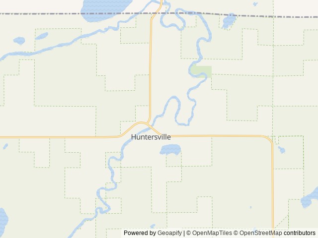 Map of Huntersville Outpost and RV Park location at Menahga, MN, United States