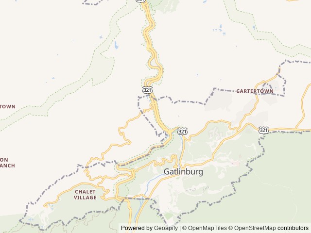 Map of Treehouse Grove at Norton Creek location at Gatlinburg, TN, United States