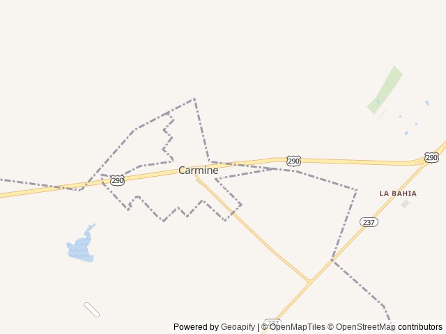 Map of Round Top-Carmine RV Park location at Carmine, TX, United States
