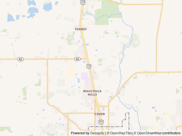 Map of Crystal Lake Village location at Wauchula, FL, United States