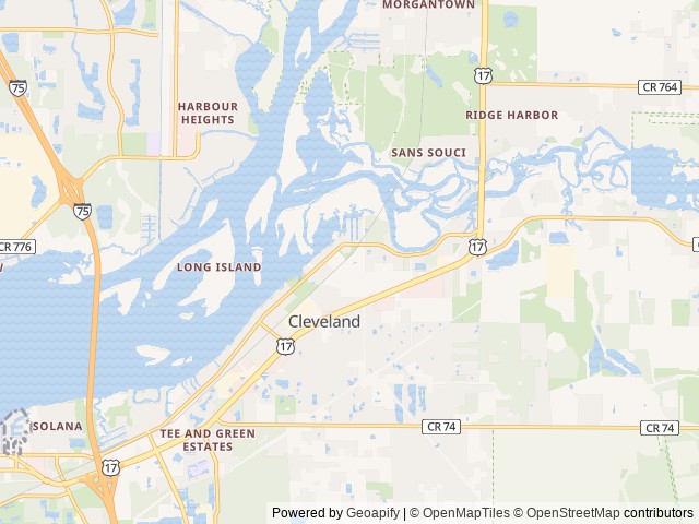 Map of Palm Breeze RV Resort location at Punta Gorda, FL, United States