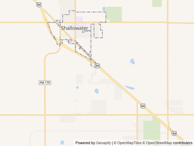 Map of Red Raider RV Park location at Shallowater, TX, United States