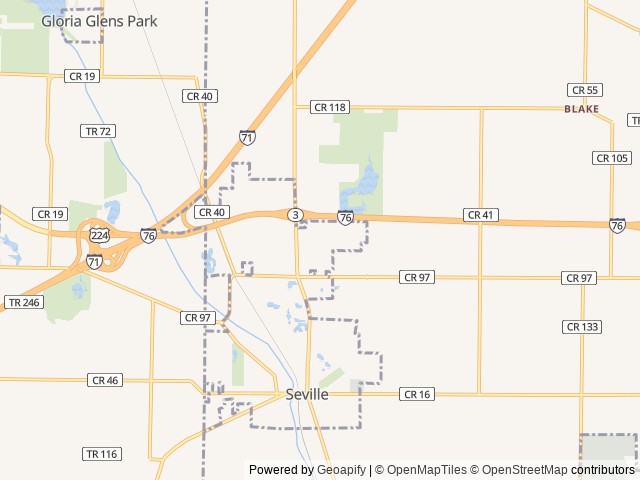 Map for 2026 Jayco Jay Flight SLX 170BH near Seville, OH