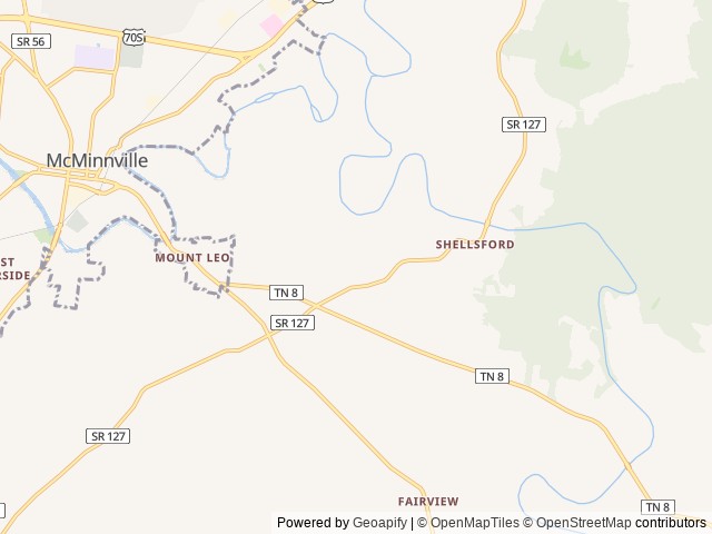 Map for 2021 Venture RV SportTrek 327VIK near McMinnville, TN