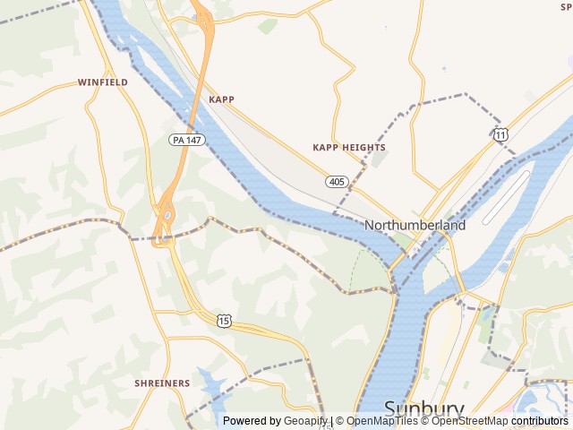 Map for LAZE DAZE near Selinsgrove, PA