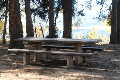 Howers picnic table partially shaded