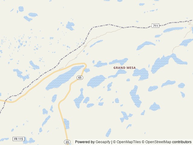 Map of Cobbett Lake location at Cedaredge, CO, United States