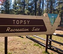 Topsy Recreation SIte Entrance Sign