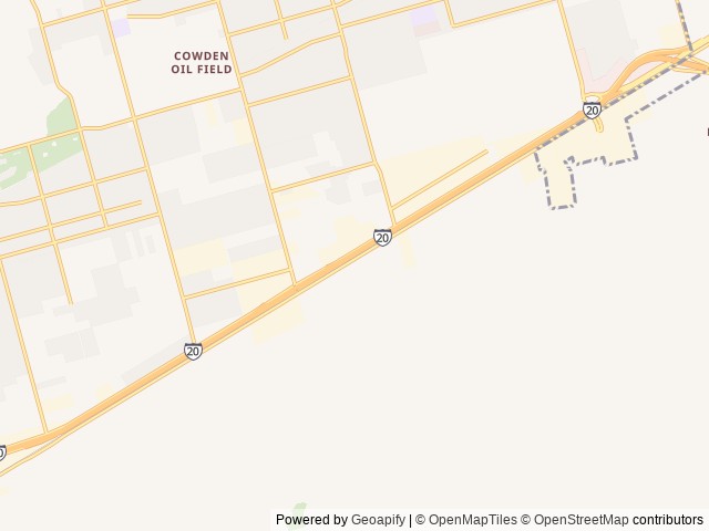 Map of Park Place RV location at Odessa, TX, United States