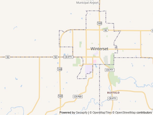 Map of Madison County Fairgrounds location at Winterset, IA, United States