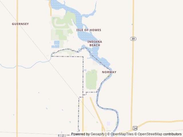 Map for Jeff and Shannon’s Family Friendly BunkHouse near Monticello, IL