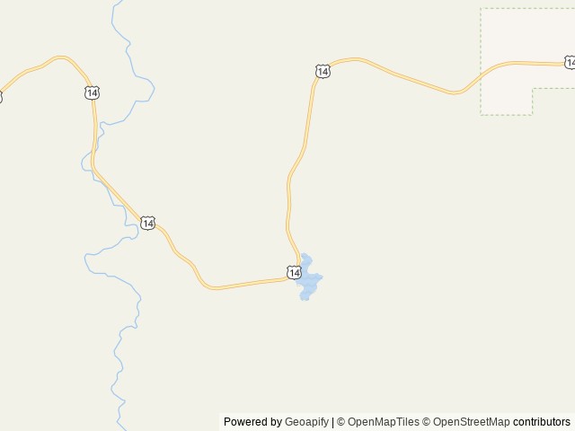 Map of Sibley Lake location at Buffalo, WY, United States