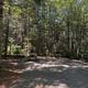 Shaded wooded campsite with picnic table and a numbered site post (0-10) — useful image of typical forested tent/RV site on the campground grounds.